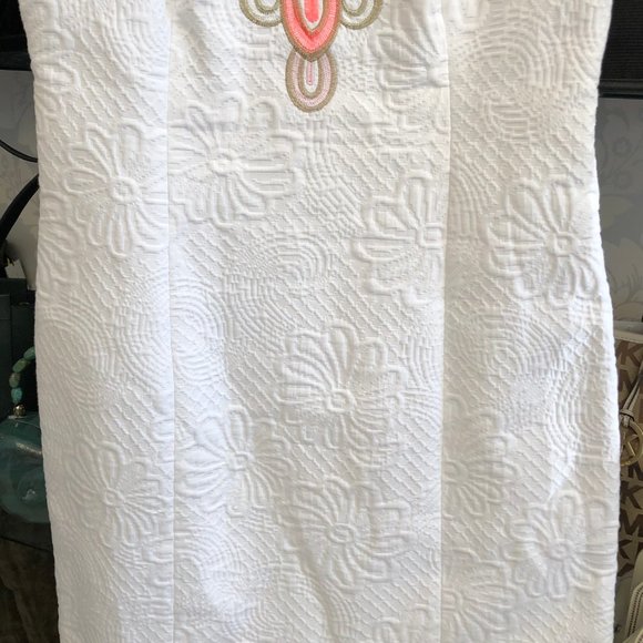 LILLY PULITZER White Floral Pique Logan Dress - Picture 4 of 8